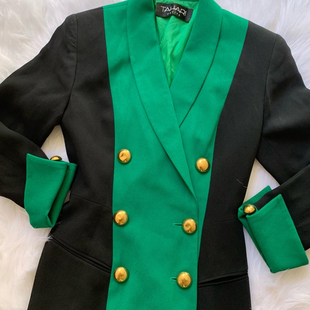 Vintage 80s Tahari Double Breasted Blazer Mini Dress sz. 2